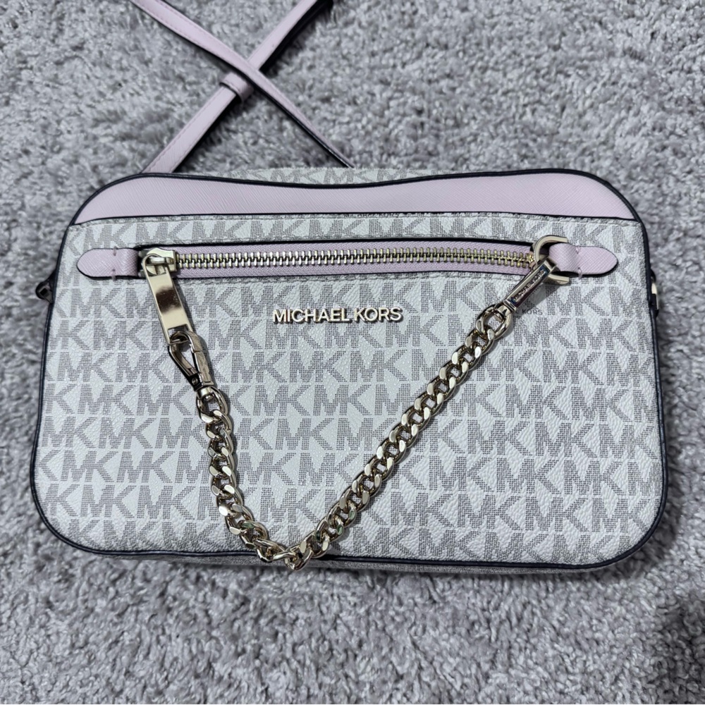 MK JET SET Gray and Pink Women's Bag